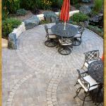 Paver patio, Plymouth, MN – Borgert pavers, Cobble Circles with custom inlays